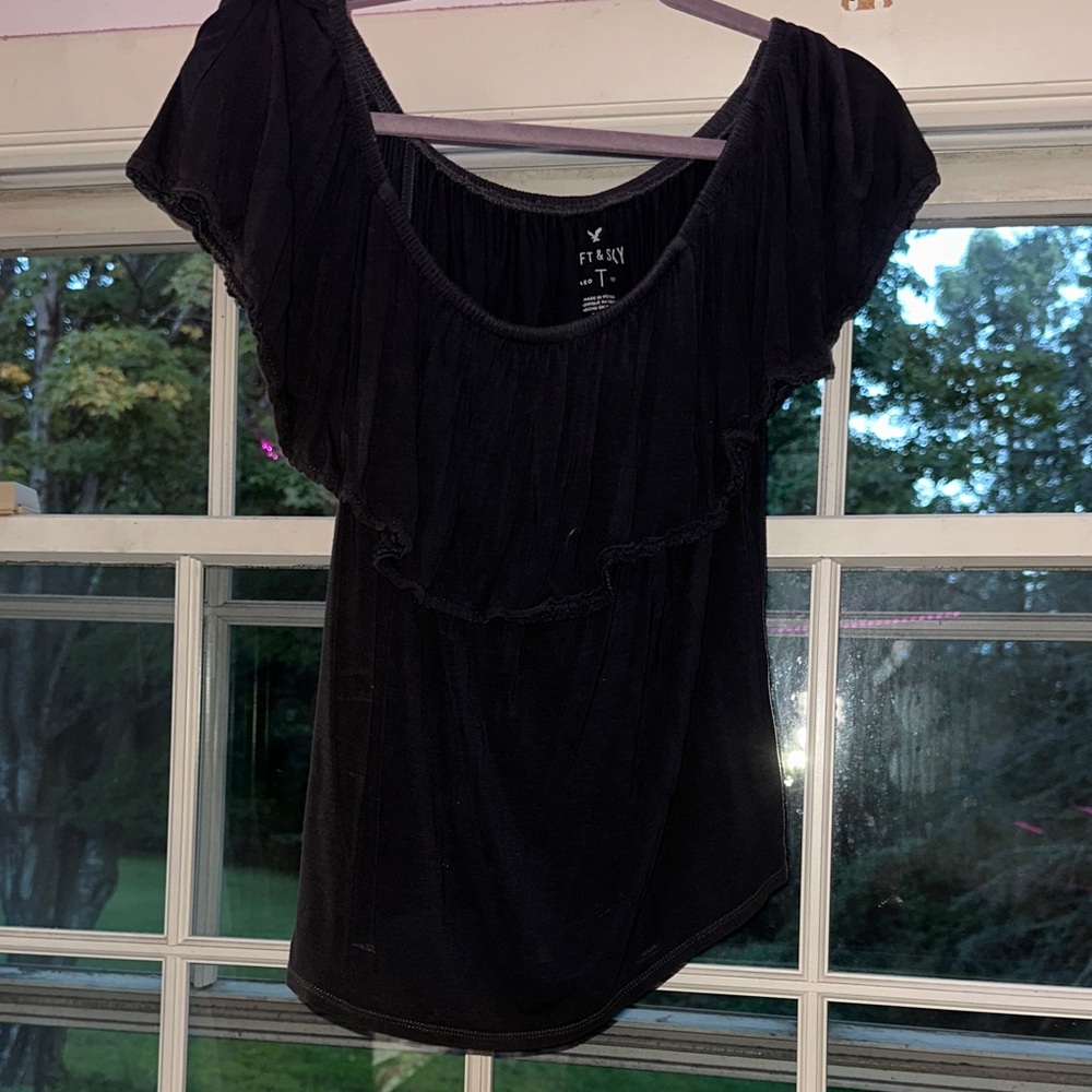 Gray off the shoulder top